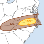 Mid-Atlantic thunderstorm chances tomorrow