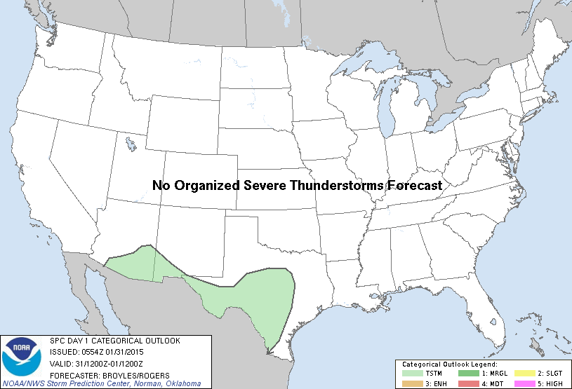 SPC Jan 31, 2015 0600 UTC Day 1 Convective Outlook