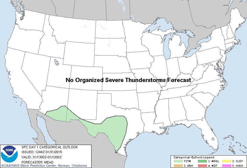 SPC Jan 31, 2015 1300 UTC Day 1 Convective Outlook