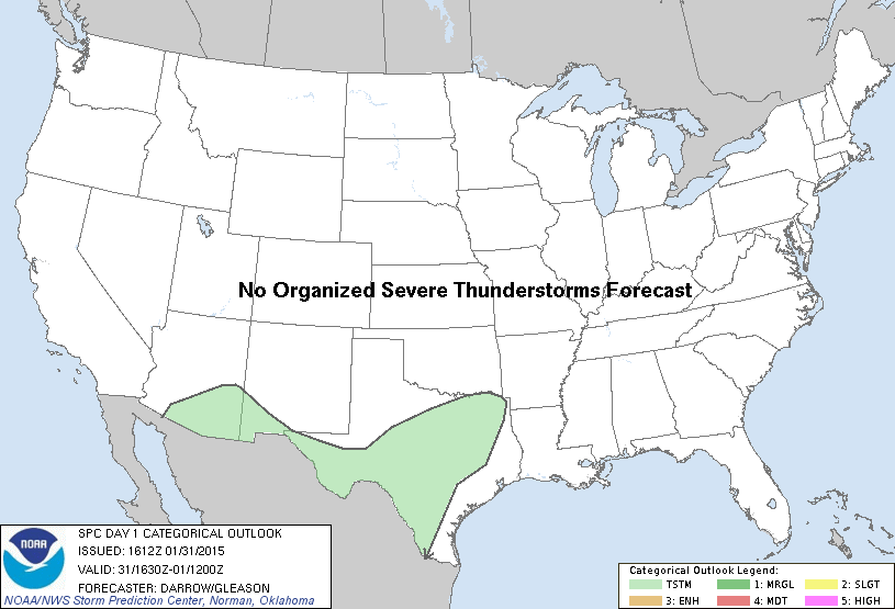 SPC Jan 31, 2015 1630 UTC Day 1 Convective Outlook