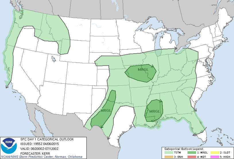 SPC Apr 6, 2015 2000 UTC Day 1 Convective Outlook