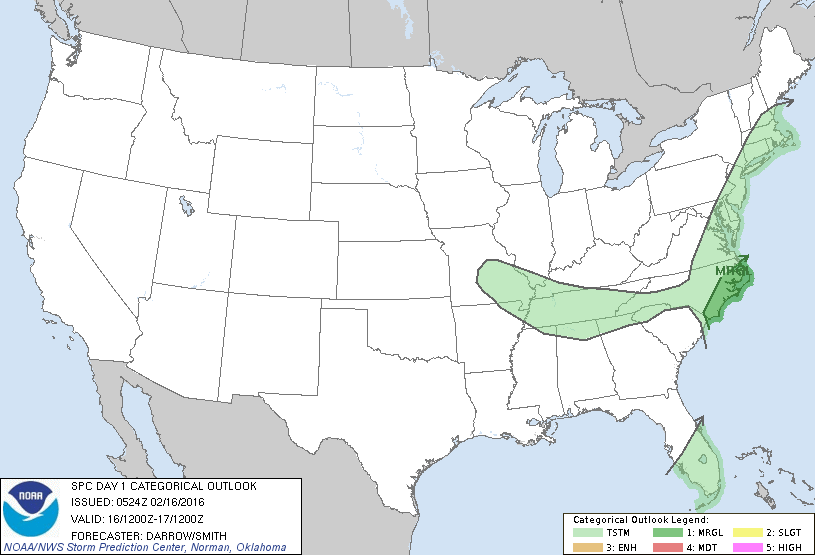 SPC Feb 16, 2016 0600 UTC Day 1 Convective Outlook