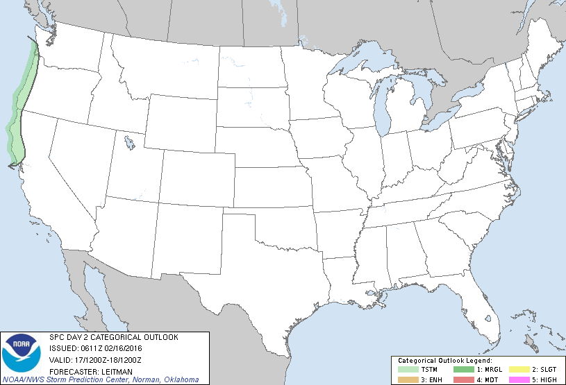 SPC Feb 16, 2016 0700 UTC Day 2 Convective Outlook