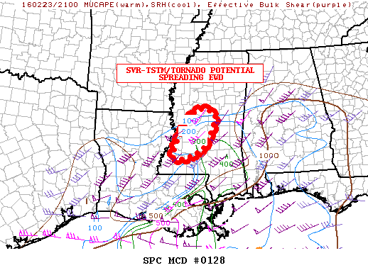 NOAA Storm Prediction Center Mesoscale Discussion 128