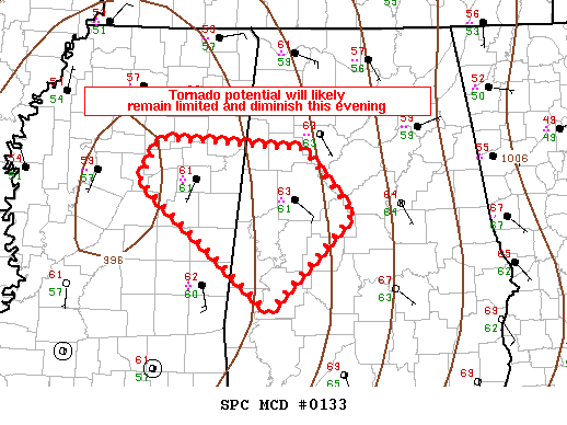 NOAA Storm Prediction Center Mesoscale Discussion 133