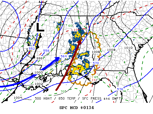 NOAA Storm Prediction Center Mesoscale Discussion 134