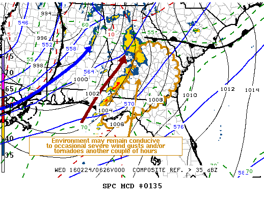 NOAA Storm Prediction Center Mesoscale Discussion 135