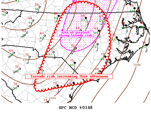 NOAA Storm Prediction Center Mesoscale Discussion 148
