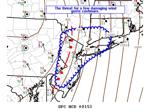 NOAA Storm Prediction Center Mesoscale Discussion 153