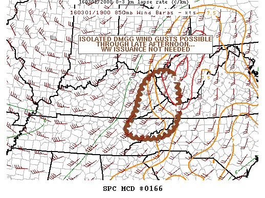 NOAA Storm Prediction Center Mesoscale Discussion 166