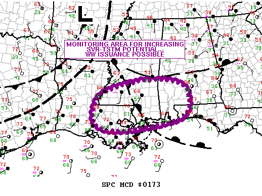 NOAA Storm Prediction Center Mesoscale Discussion 173