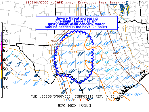 NOAA Storm Prediction Center Mesoscale Discussion 181