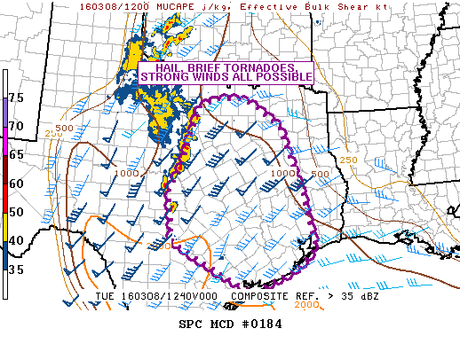NOAA Storm Prediction Center Mesoscale Discussion 184
