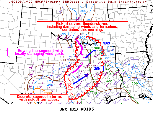 NOAA Storm Prediction Center Mesoscale Discussion 185