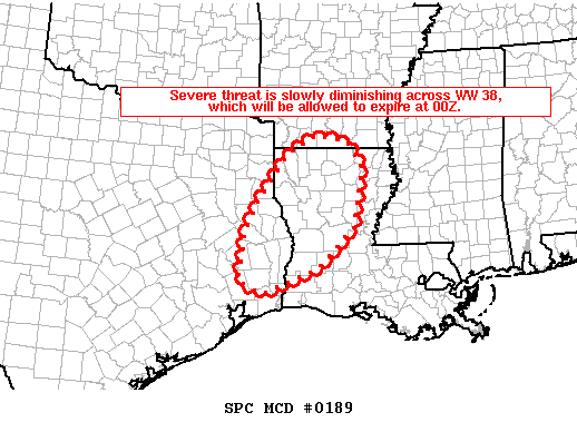 NOAA Storm Prediction Center Mesoscale Discussion 189