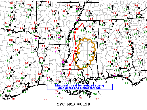 NOAA Storm Prediction Center Mesoscale Discussion 198