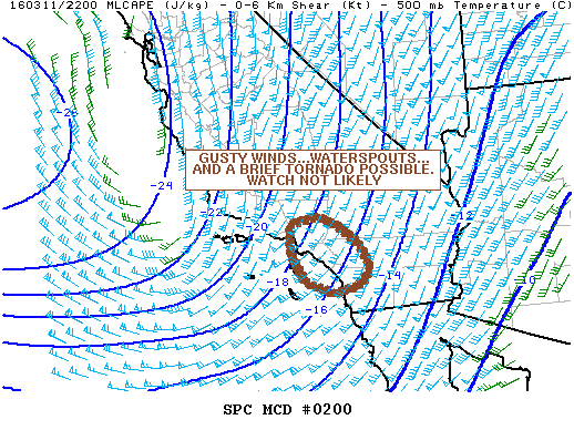 NOAA Storm Prediction Center Mesoscale Discussion 200