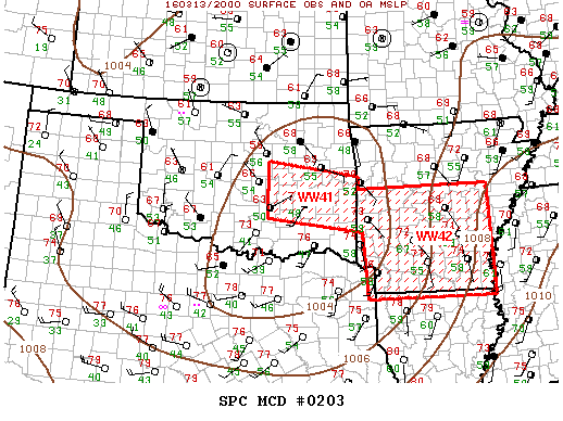 NOAA Storm Prediction Center Mesoscale Discussion 203