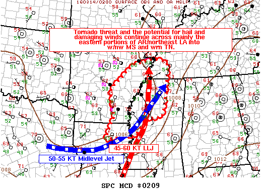 NOAA Storm Prediction Center Mesoscale Discussion 209