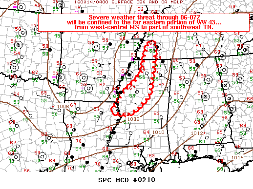 NOAA Storm Prediction Center Mesoscale Discussion 210
