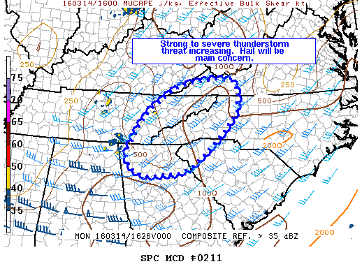 NOAA Storm Prediction Center Mesoscale Discussion 211