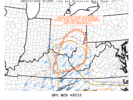 NOAA Storm Prediction Center Mesoscale Discussion 212