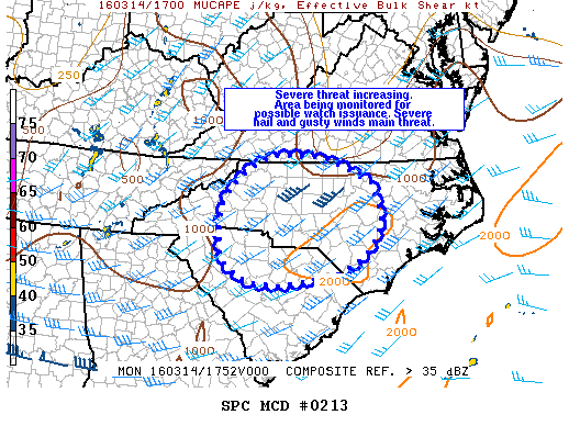 NOAA Storm Prediction Center Mesoscale Discussion 213