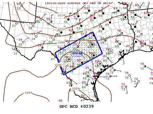 NOAA Storm Prediction Center Mesoscale Discussion 239