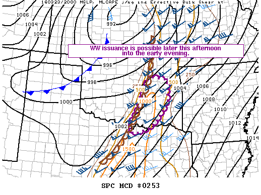 NOAA Storm Prediction Center Mesoscale Discussion 253