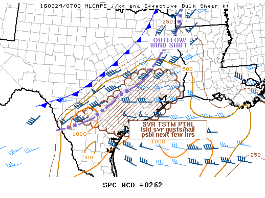 NOAA Storm Prediction Center Mesoscale Discussion 262