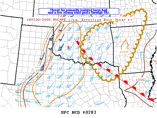 NOAA Storm Prediction Center Mesoscale Discussion 283