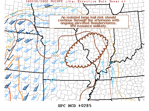 NOAA Storm Prediction Center Mesoscale Discussion 285