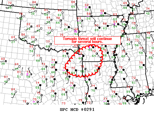 NOAA Storm Prediction Center Mesoscale Discussion 291