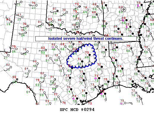 NOAA Storm Prediction Center Mesoscale Discussion 294