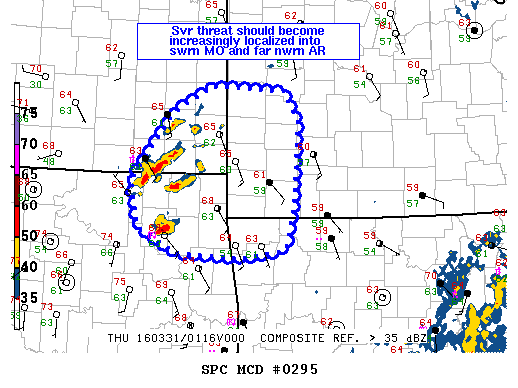 NOAA Storm Prediction Center Mesoscale Discussion 295