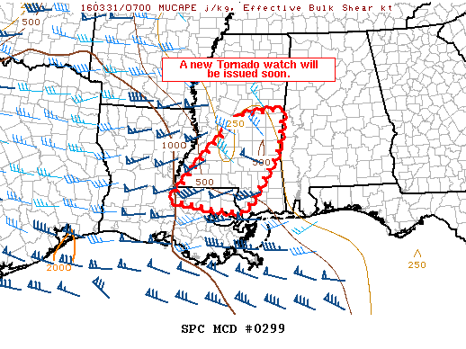 NOAA Storm Prediction Center Mesoscale Discussion 299