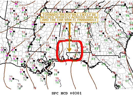 NOAA Storm Prediction Center Mesoscale Discussion 301