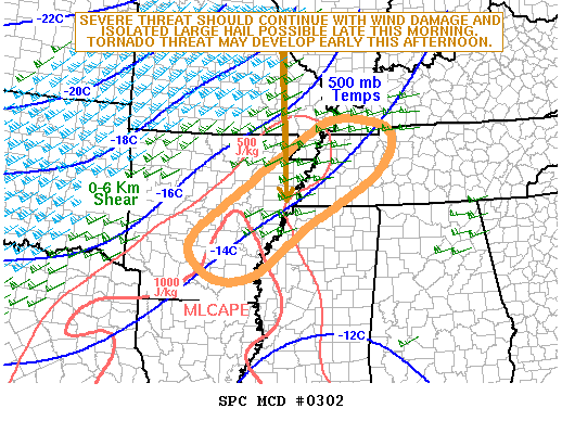 NOAA Storm Prediction Center Mesoscale Discussion 302