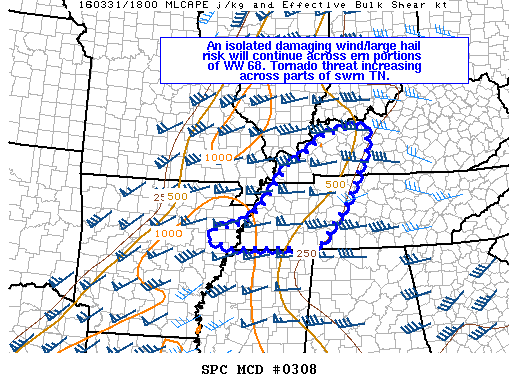 NOAA Storm Prediction Center Mesoscale Discussion 308