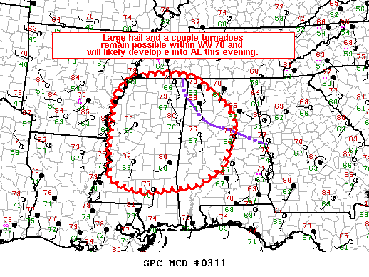 NOAA Storm Prediction Center Mesoscale Discussion 311