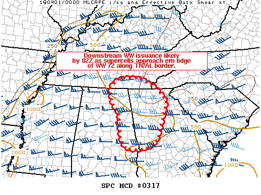 NOAA Storm Prediction Center Mesoscale Discussion 317