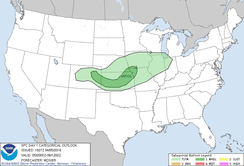 Storm Prediction Center Apr 5, 2016 Afternoon Outlook