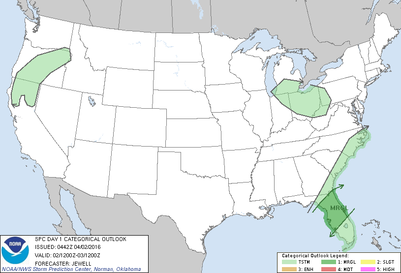 Storm Prediction Center Apr 2, 2016 Early Morning UTC Day 1 Convective Outlook