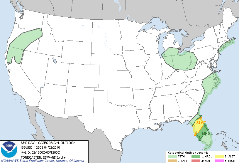 Storm Prediction Center Apr 2, 2016 Morning Outlook