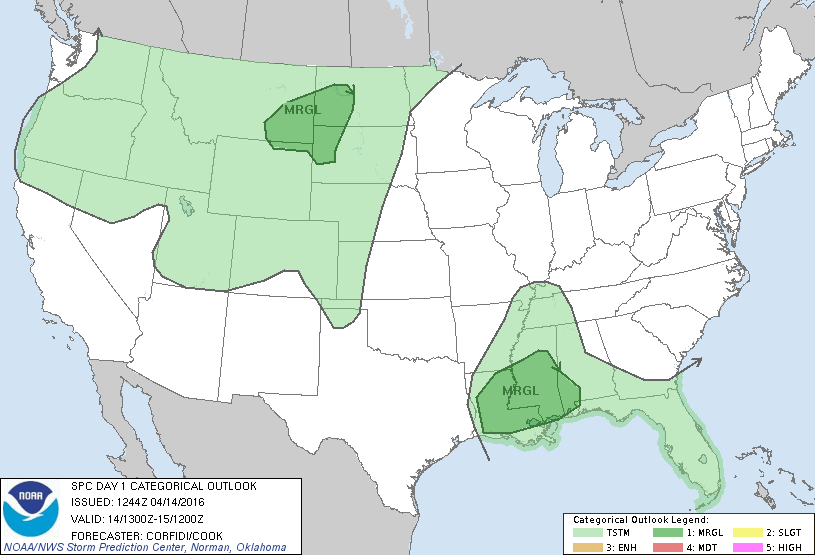 Storm Prediction Center Apr 14, 2016 Morning Outlook