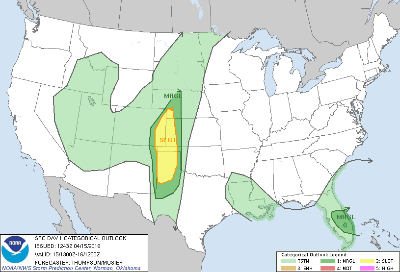 Storm Prediction Center Apr 15, 2016 Morning Outlook