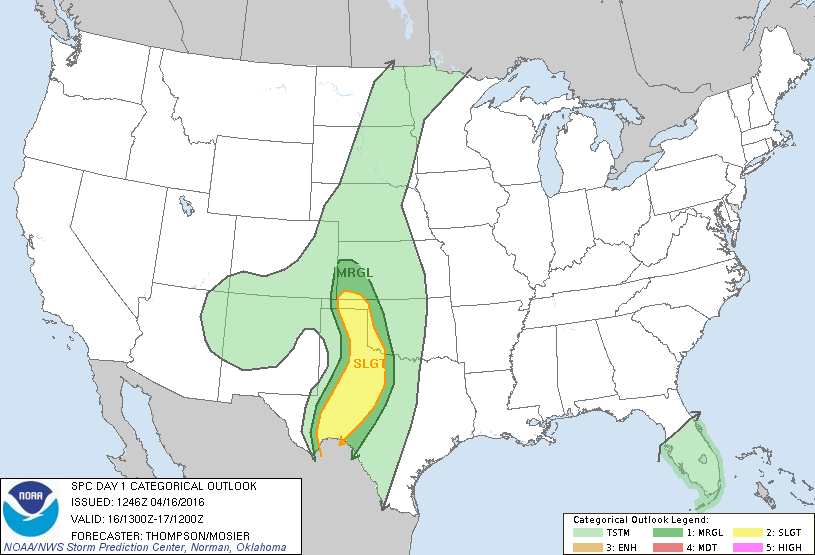 Storm Prediction Center Apr 16, 2016 Morning Outlook
