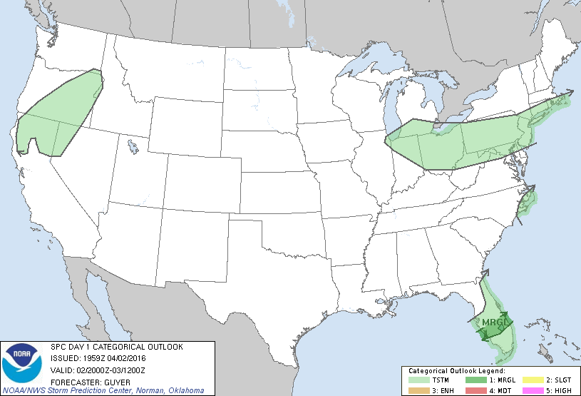 Storm Prediction Center Apr 2, 2016 Afternoon Outlook