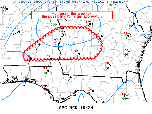 NOAA Storm Prediction Center Mesoscale Discussion 324