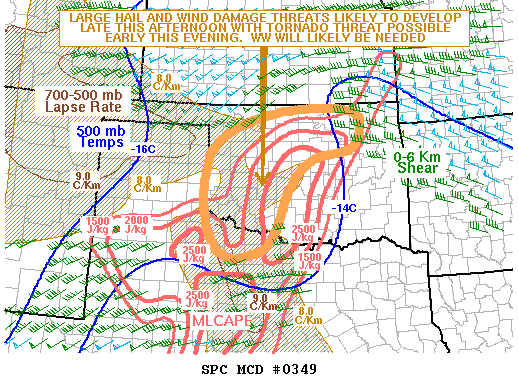 NOAA Storm Prediction Center Mesoscale Discussion 349